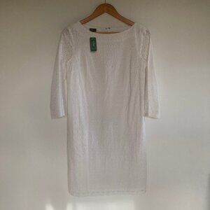 NWT L.L. Bean Signature Eyelet Shift Dress Size 2